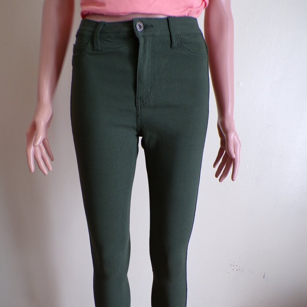 Olive Green Skinny Jeans | Stretch Fit | Casual Chic | Size _